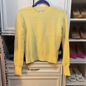 Club Monaco Yellow Chevron Crew Neck Sweater